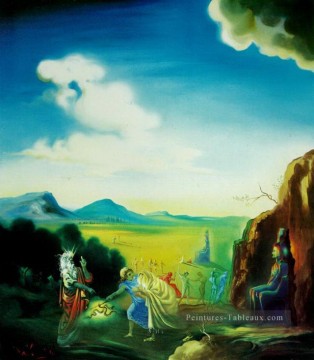 Moisés y el faraón Salvador Dali Pinturas al óleo